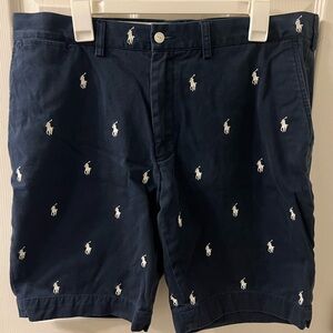 Polo Ralph Lauren Navy Shorts with White Pony All Over